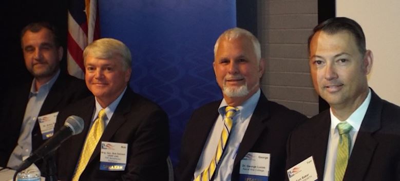 Panel III: Drones and the Ethics of War. Professor Avery Plaw, BRIG GEN Bob Dehnert Jr., Professor George Lucas, and Thomas E. Baker