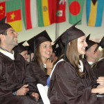 St. Mary’s College of Maryland seniors listen to a speech during graduation Saturday. (Photo by Lee Capristo)