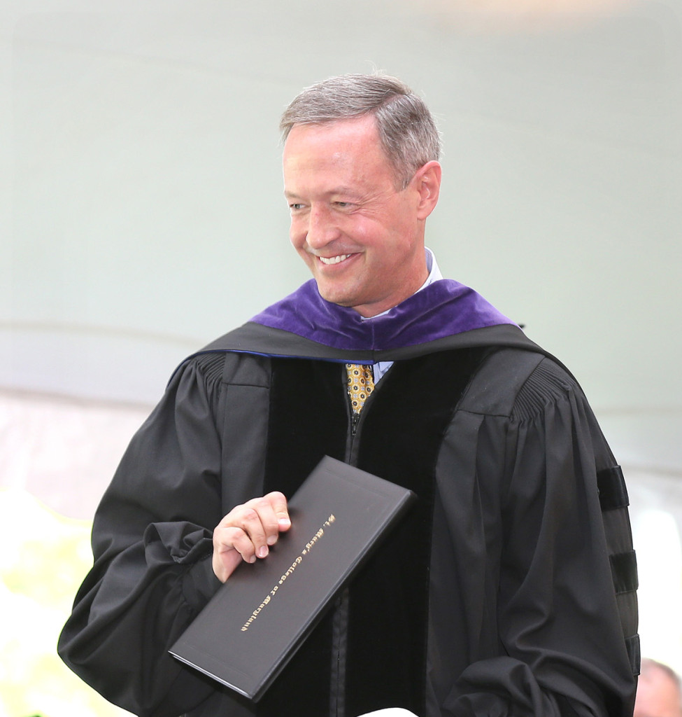 The Commencement address was delivered by Maryland Governor Martin O’Malley (photo by Bill Wood).