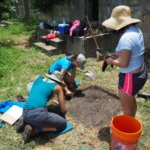 students dig for lost graveyard