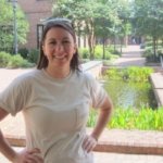 Portrait of Kristy Lewis outside Goodpaster Hall