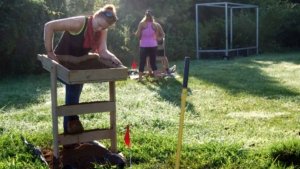 Mattapany Road archaeological site screening the dirt
