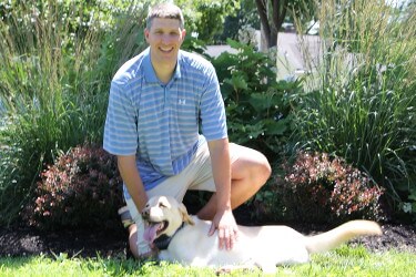 Jared Marmen with dog