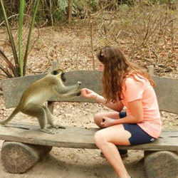 Girl with monkey