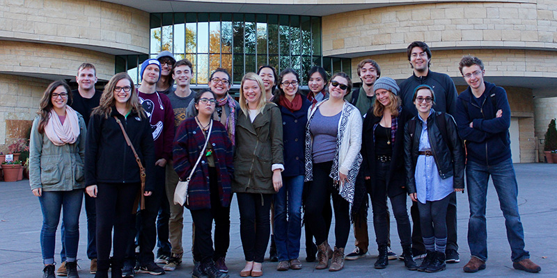 The Anthropology Club poses for a group photo at the National Museum of the American Indian