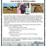 Archaeological Field School at Cremona Estate 2018 flyer