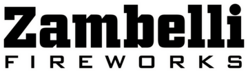 Zambelli Fireworks logo in black and white, with bold text for "Zambelli" and block lettering for "FIREWORKS" beneath it."