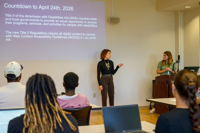Kelly O' Grady and Amy Baker present a training to CCPD Student Leaders.