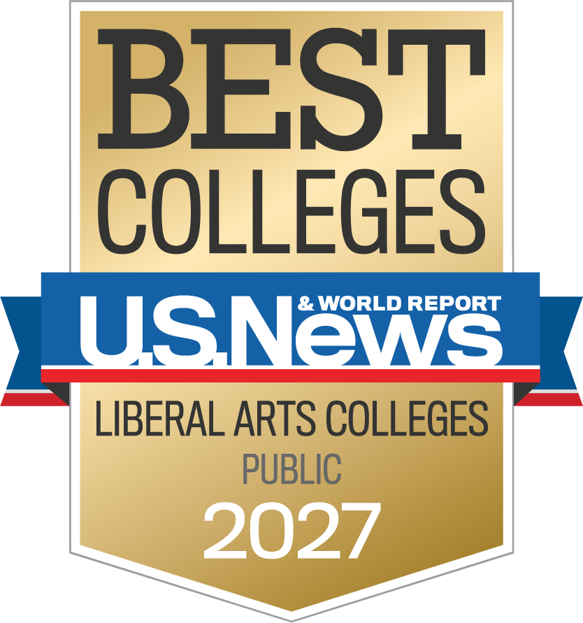 A gold badge reading Best Colleges U.S. News & World Report Liberal Arts Colleges Public 2026.