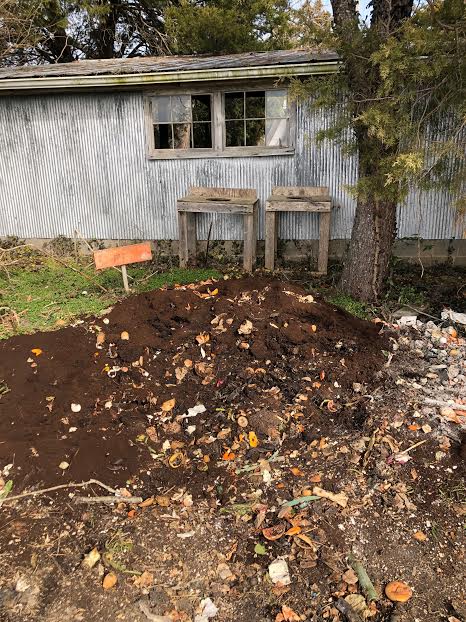 The large pile of kitchen scraps