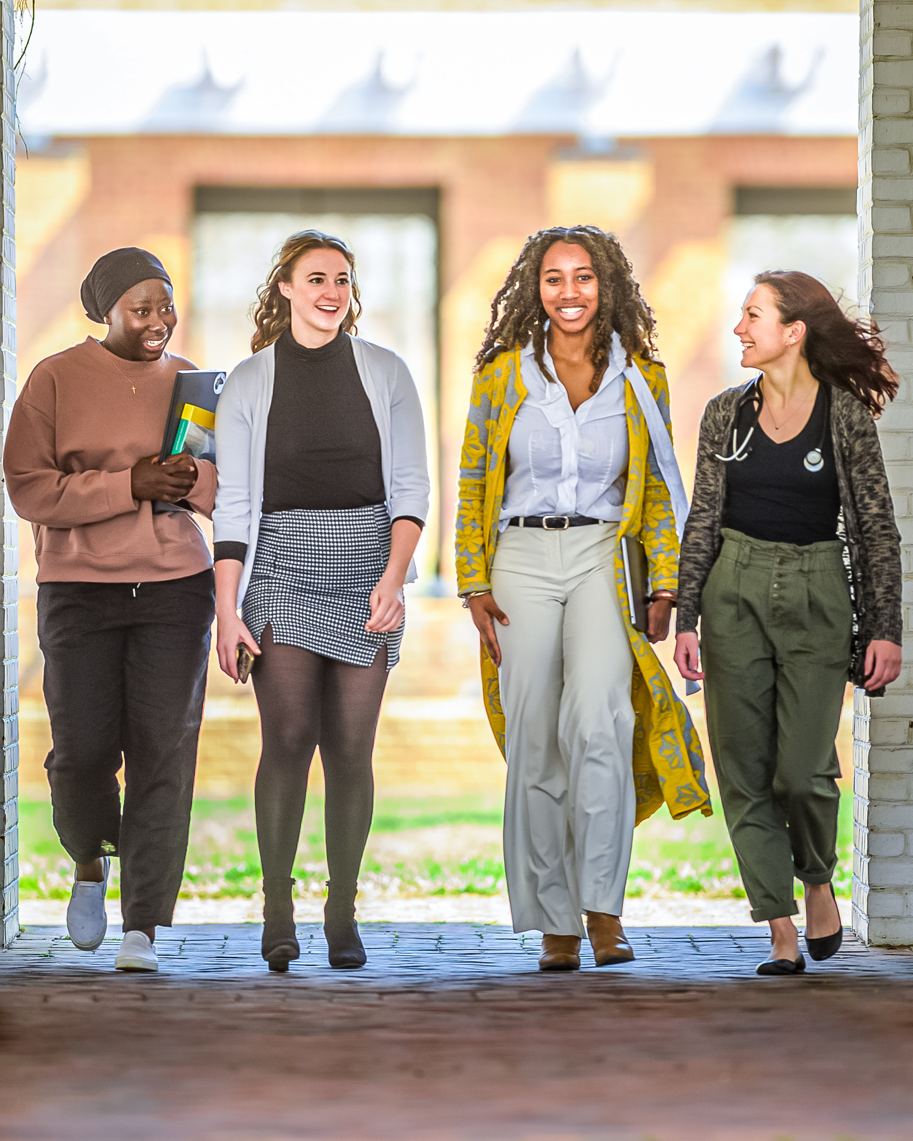 Photo of students walking on the campus of St. Mary's College of Maryland