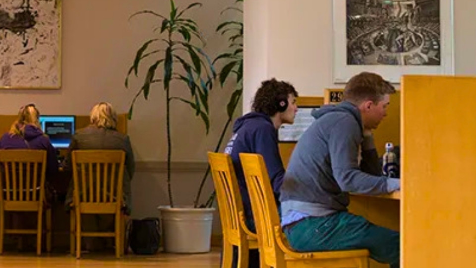 SMCM students study in the Hilda C. Landers Library