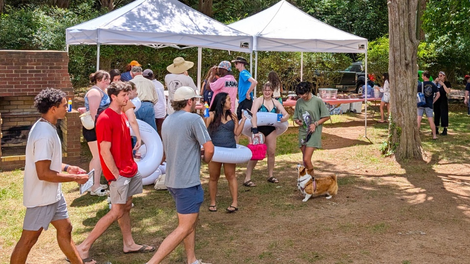 SMCM Almost Alumni Cookout 2025 - a corgi dog is excited to see everyone at the cookout