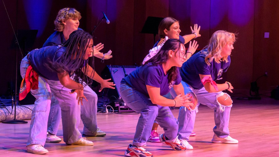 Student dance troupe performs at the Seahawks' Got Talent show at Hawktoberfest