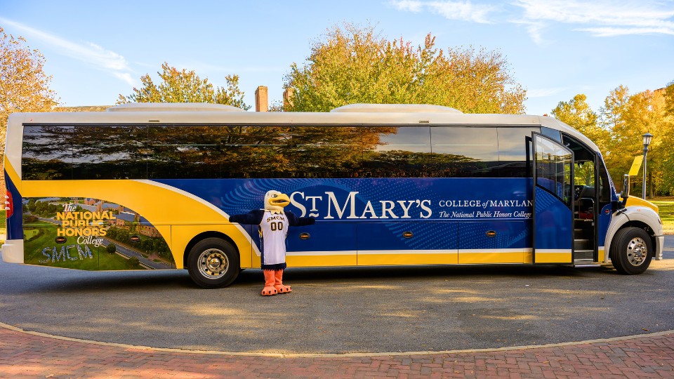 river runner The SMCM River Runner bus, presented by Solomon the Seahawk