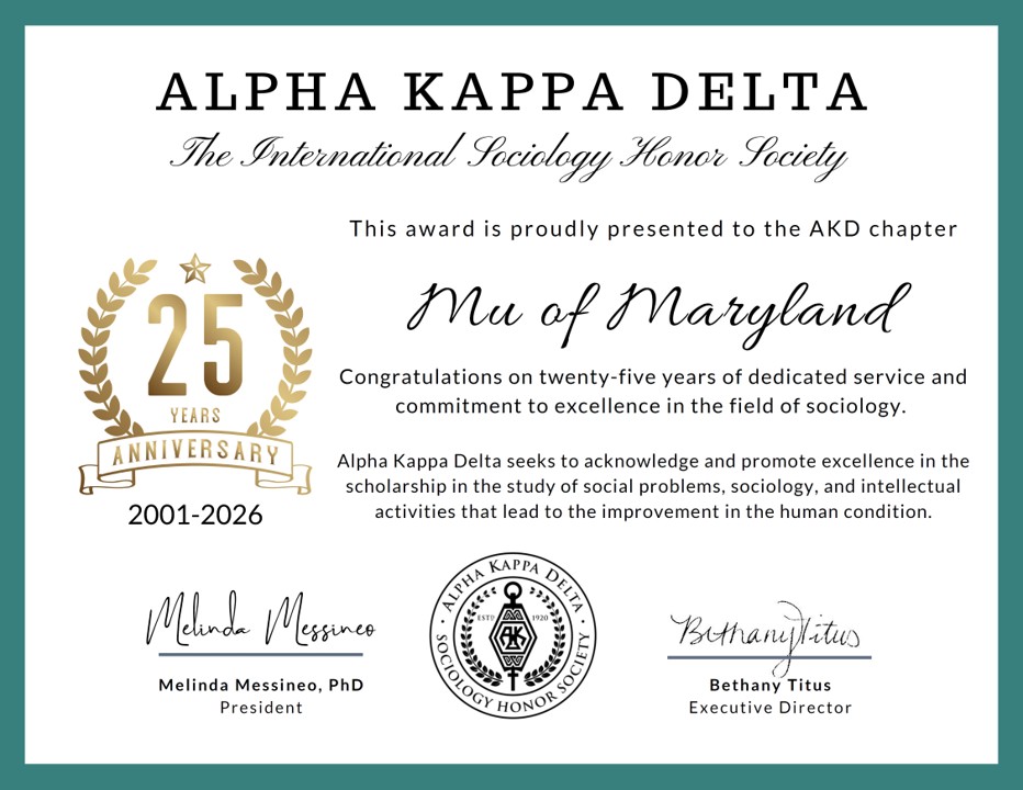 Alpha Kappa Delta Sociology Honor Society
