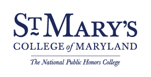 Logo of St. Mary's College of Maryland. The text reads "St. Mary's College of Maryland" and "The National Public Honors College," all in dark blue on a transparent background.