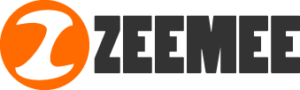 ZeeMee logo featuring an orange circle with a white abstract icon next to the word “ZEEMEE” in black capital letters.