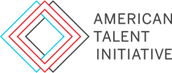 American Talent Initiative logo featuring overlapping outlined diamonds in blue, red, and gray next to the organization name in uppercase letters.