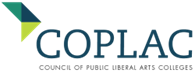 COPLAC logo with geometric design on the left and text reading "COPLAC Council of Public Liberal Arts Colleges" on the right.