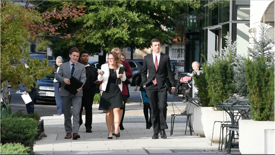 Executives walking