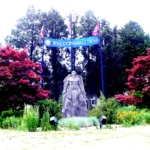 Welcome Alumni Banner above statue