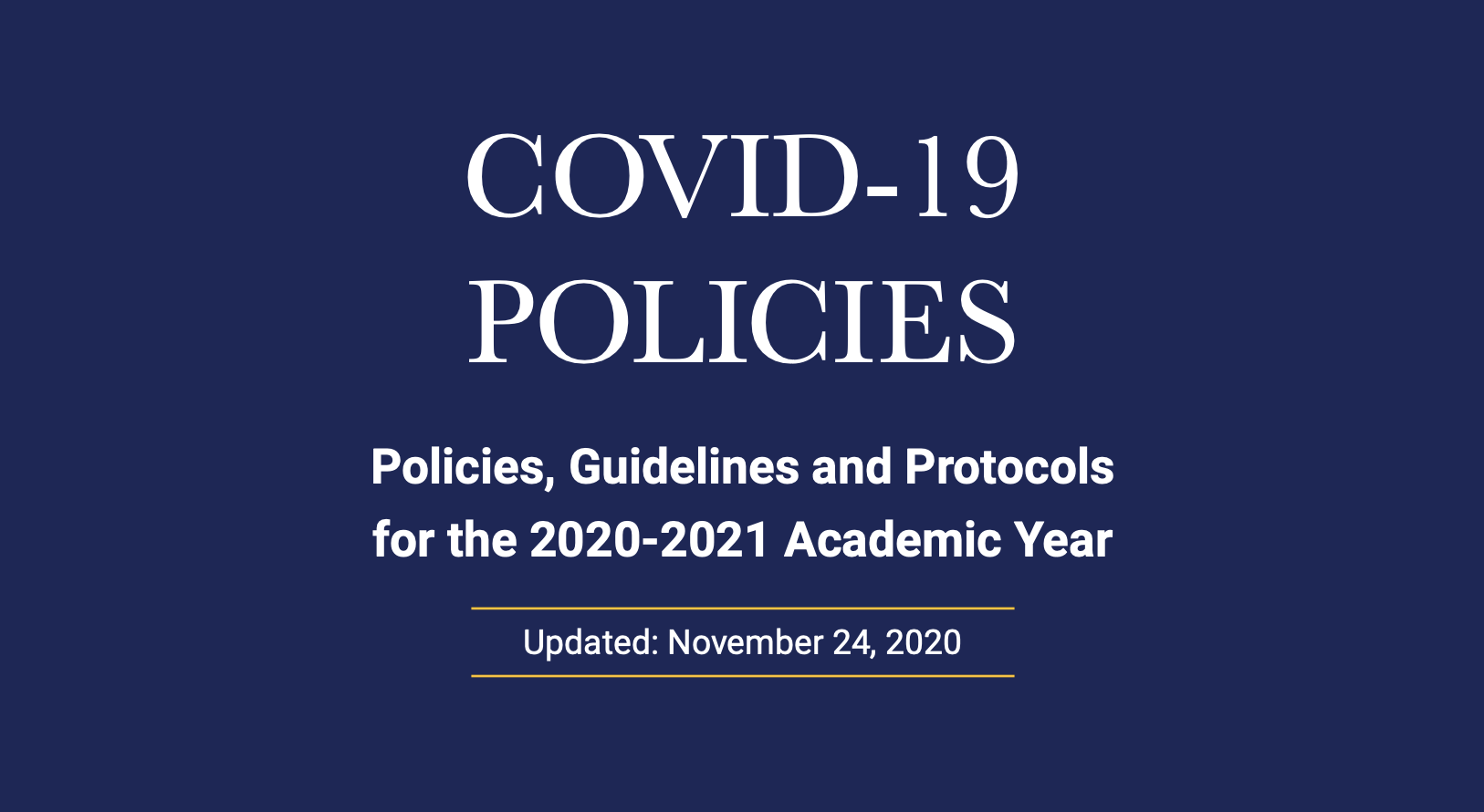 COVID-19 Policies, cover graphic