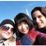 Estera, Natsuko, and I while on our walk in the Mall