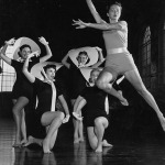 Women photographed during dance class in the early 1950's, they might be rehearsing for the annual May Day Celebration