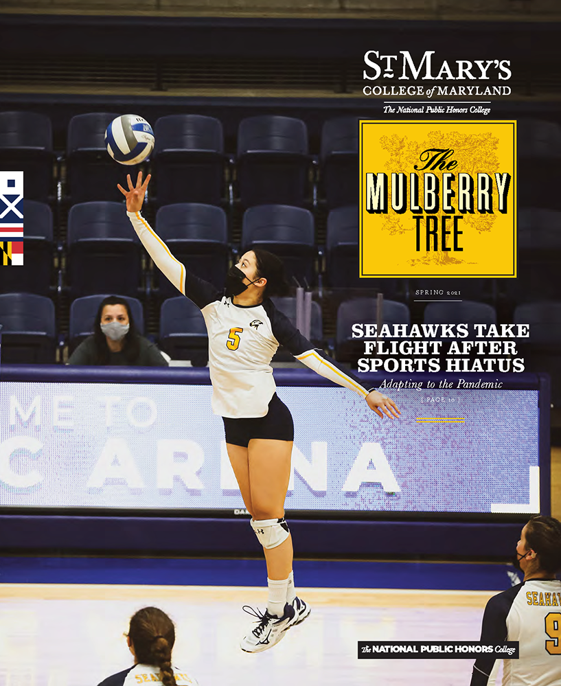 The Mulberry Tree Spring 2021 Cover photo of varsity volleyball