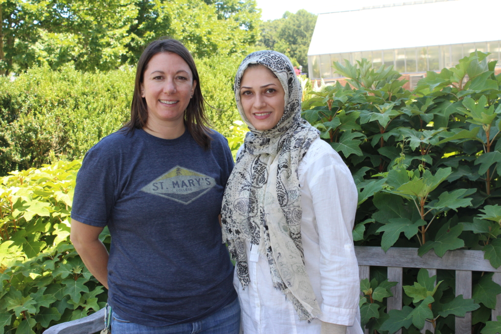 Christy Lewis, left , with visiting researcherMaryam Hakim Elahi