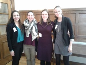 Pictured (L-R) Abigail Rose ’20, Caitlin Schoen ’18, Megan Root’19, Sara Casper-Woodhead ’19