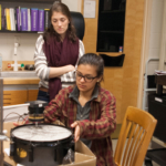Students work in the lab