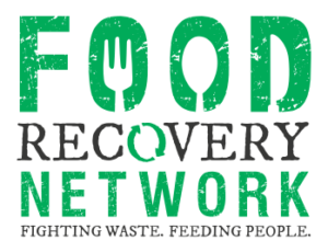 green logo stating "Food Recovery Network: Fighting Waste, Feeding People"
