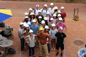 students wearing hardhats
