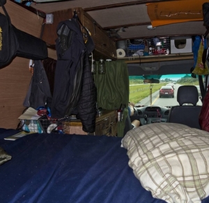 Inside van