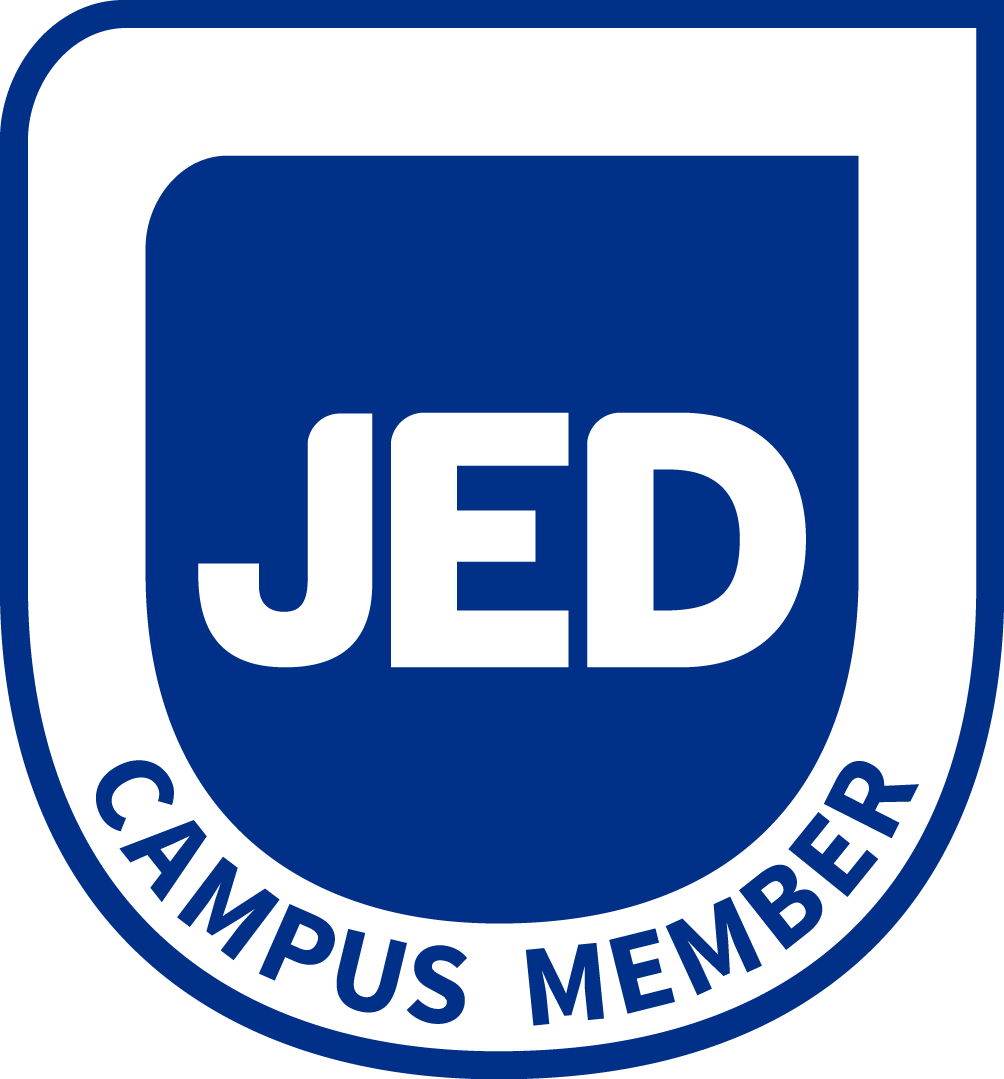 Blue and white logo with the letters "JED" inside a shield shape. The words "CAMPUS MEMBER" are written below the shield.